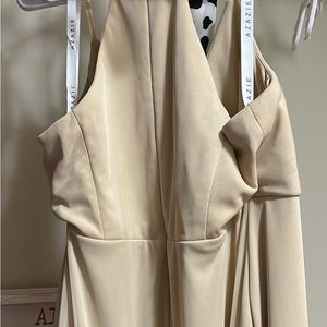 This is a champagne colored maternity dress I wore for a wedding, so comfortable